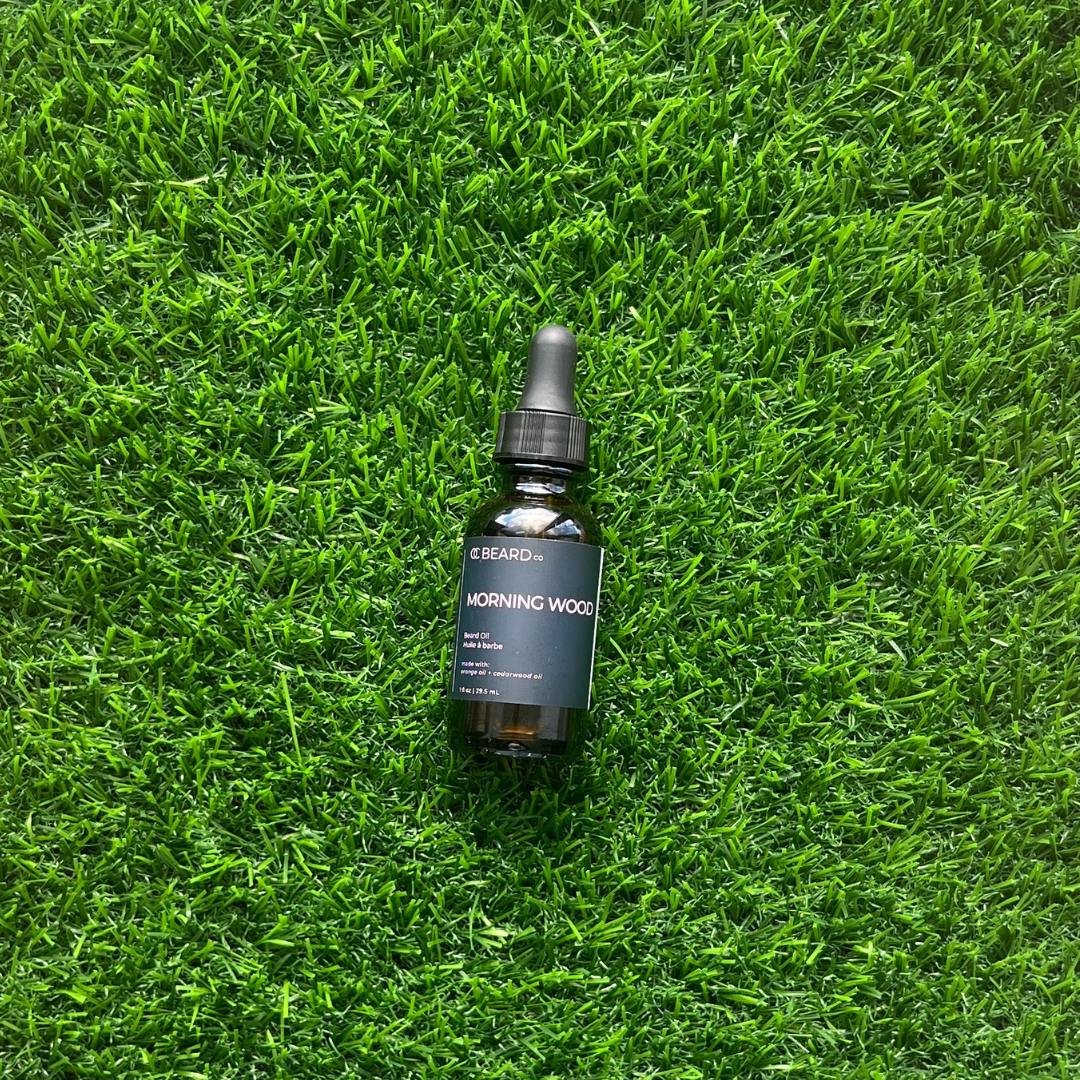 Bottle of 'Morning Wood' on grass