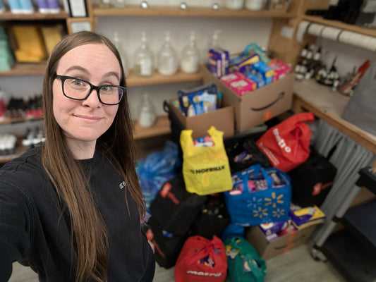 Shayna Boucher Standing with period products