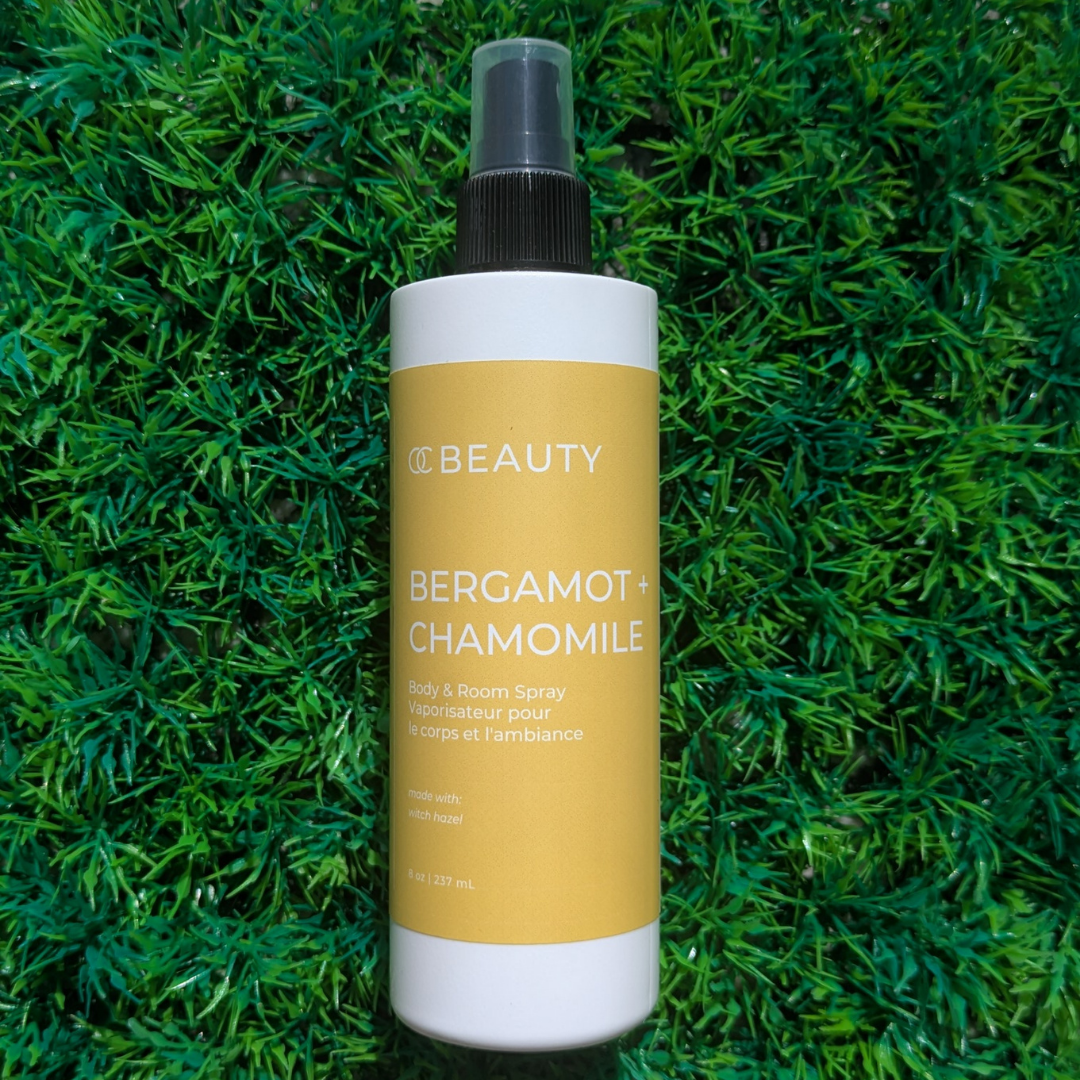 Bergamot chamomile aromatherapy pillow mist and linen spray bottle